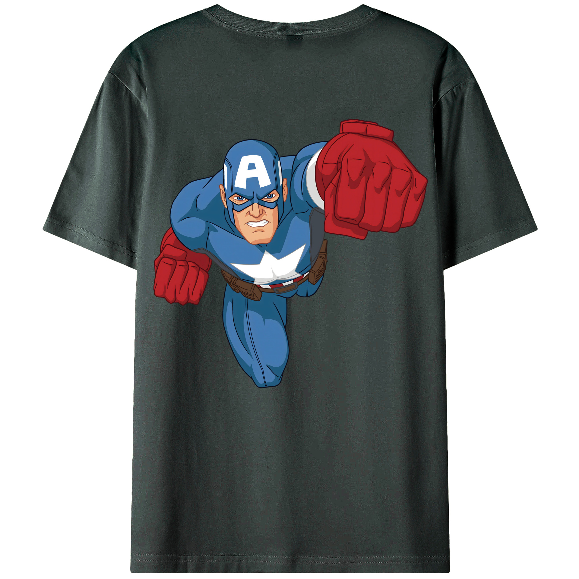 （画像用） アベンジャーズ The Avengers 綿100％ メンズ半袖Tシャツ（バックプリント） 通気性